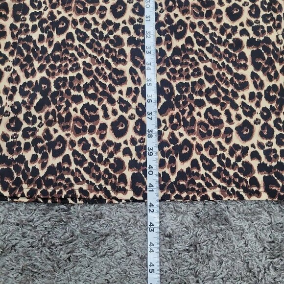 Ellos Plus Size 3X Fit And Flare Knit Pullover Leopard Dress Sleeveless Stretchy - Picture 9 of 10